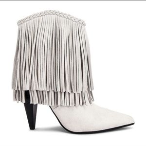 Ivory Jeffrey Campbell Cavort Fringe Bootie